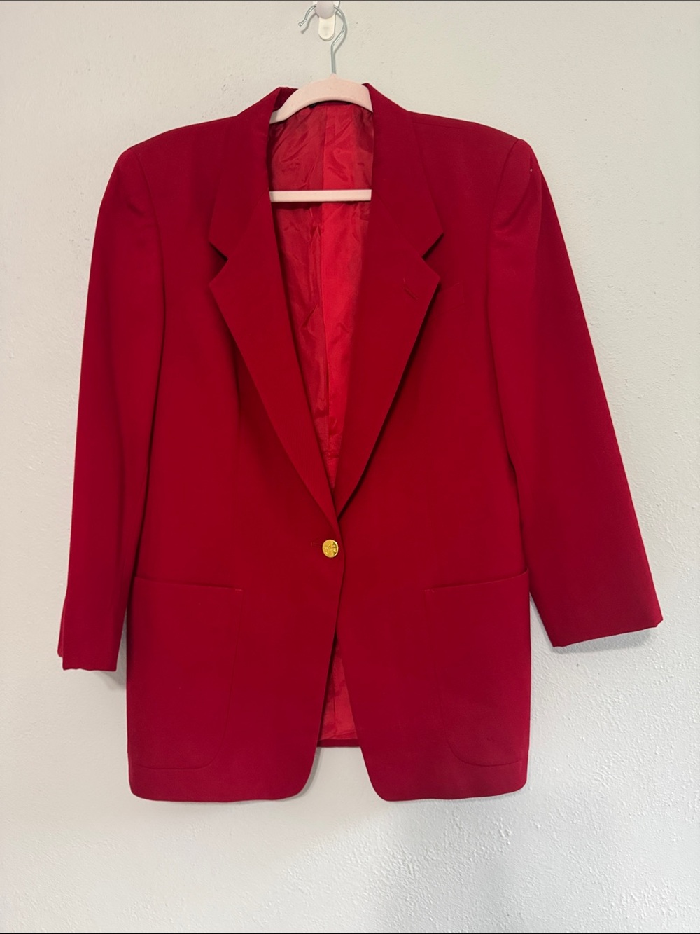 Vintage Burberry Women’s Red Wool Blazer Sz. 8